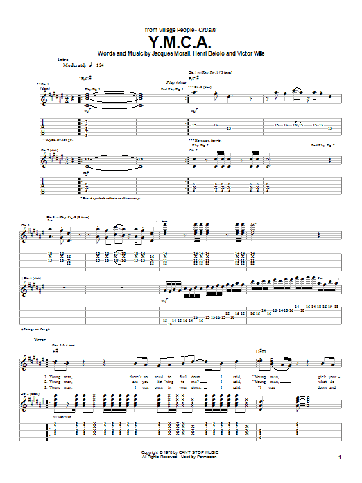 Preview Village People Y.M.C.A. Musicals sheet music, notes and chords for Guitar Tab, SKU: 26672 sheet music, piano notes, chords, guitar tabs, score, transpose, transcribe, how to play, guide, download, learn, tutorial, progression, song, artist, awards, billboard, mtv, vh1, tour, single, album, release