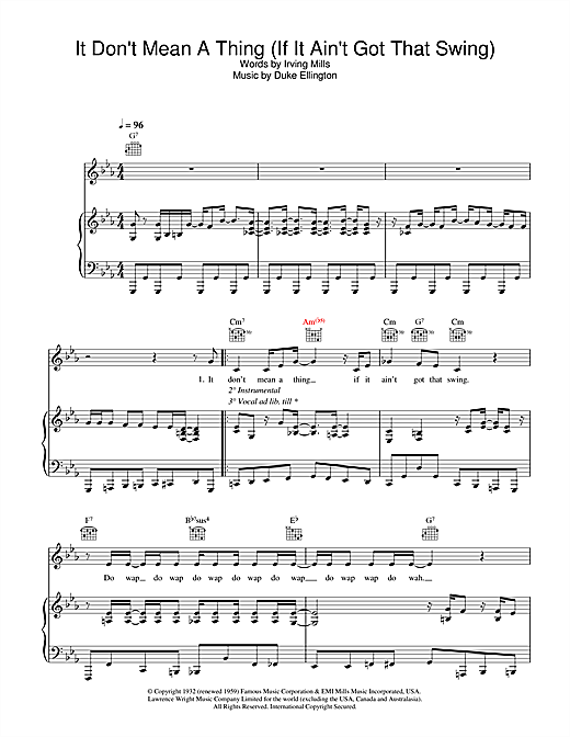 Preview Eva Cassidy It Don't Mean A Thing (If It Ain't Got That Swing) Jazz sheet music, notes and chords for Violin, SKU: 26696 sheet music, piano notes, chords, guitar tabs, score, transpose, transcribe, how to play, guide, download, learn, tutorial, progression, song, artist, awards, billboard, mtv, vh1, tour, single, album, release