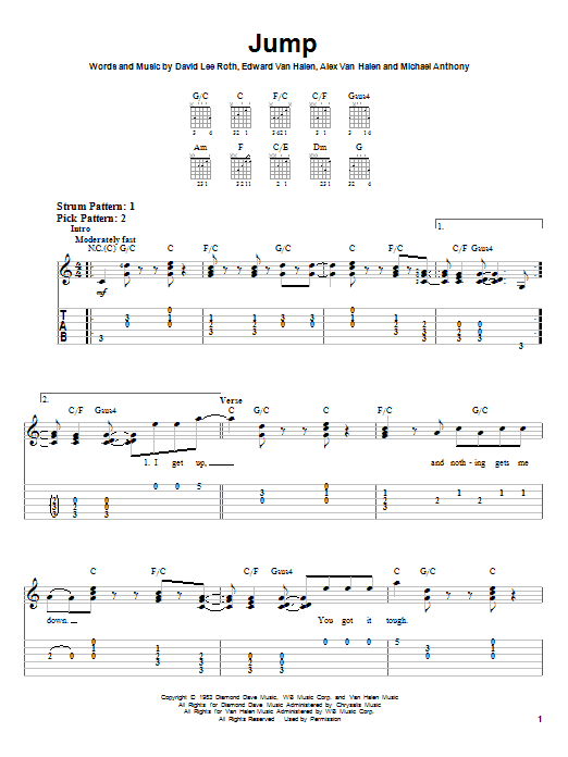 Preview Van Halen Jump Rock sheet music, notes and chords for Easy Guitar Tab, SKU: 26755 sheet music, piano notes, chords, guitar tabs, score, transpose, transcribe, how to play, guide, download, learn, tutorial, progression, song, artist, awards, billboard, mtv, vh1, tour, single, album, release