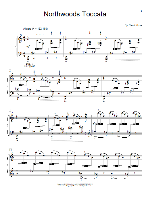 Preview Carol Klose Northwoods Toccata Pop sheet music, notes and chords for Educational Piano, SKU: 26791 sheet music, piano notes, chords, guitar tabs, score, transpose, transcribe, how to play, guide, download, learn, tutorial, progression, song, artist, awards, billboard, mtv, vh1, tour, single, album, release