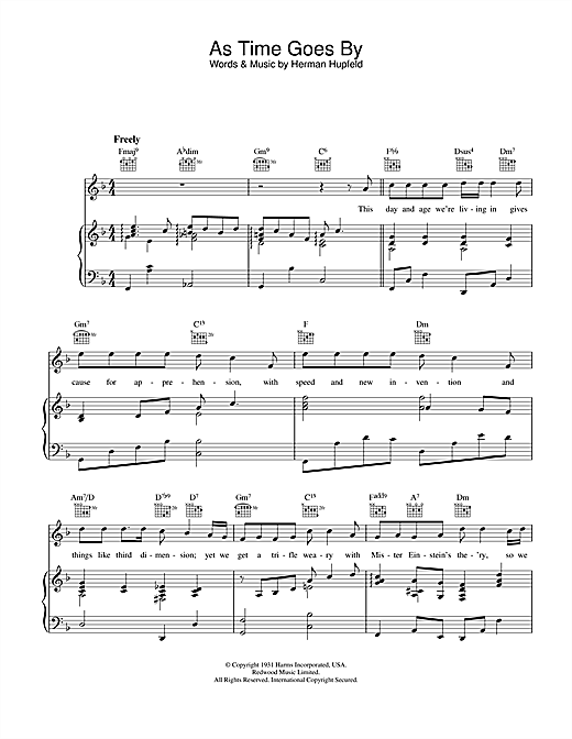 Preview Rod Stewart As Time Goes By Rock sheet music, notes and chords for Piano, Vocal & Guitar, SKU: 26799 sheet music, piano notes, chords, guitar tabs, score, transpose, transcribe, how to play, guide, download, learn, tutorial, progression, song, artist, awards, billboard, mtv, vh1, tour, single, album, release