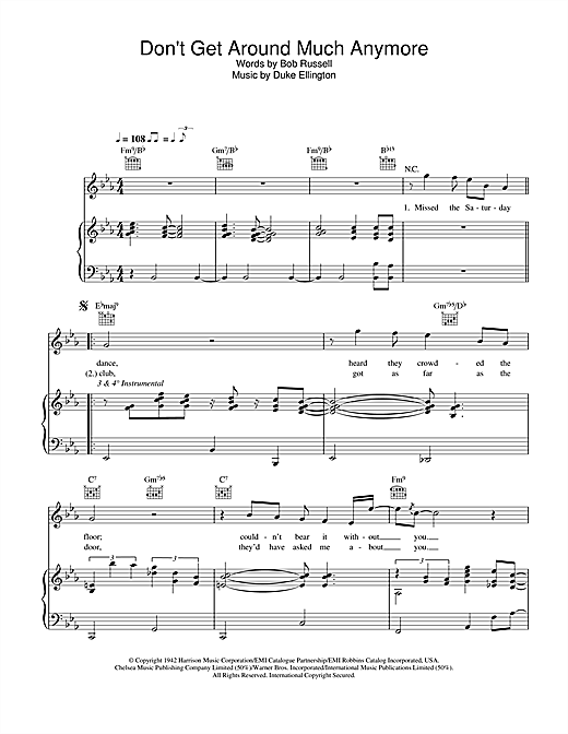 Preview Rod Stewart Don't Get Around Much Anymore Pop sheet music, notes and chords for Piano, Vocal & Guitar, SKU: 26801 sheet music, piano notes, chords, guitar tabs, score, transpose, transcribe, how to play, guide, download, learn, tutorial, progression, song, artist, awards, billboard, mtv, vh1, tour, single, album, release