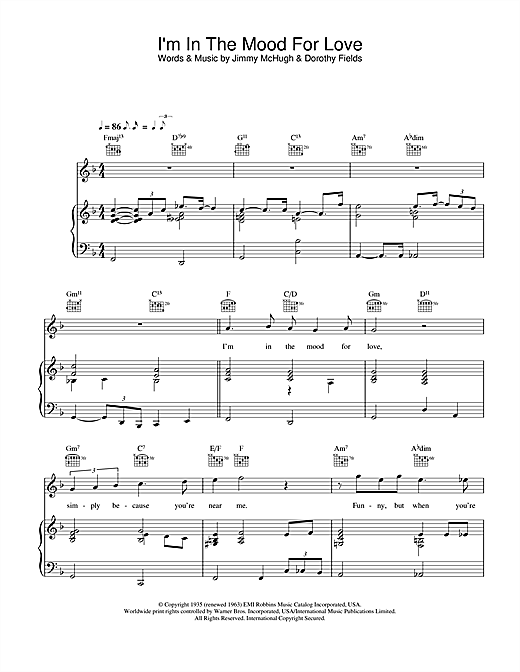 Preview Rod Stewart I'm In The Mood For Love Jazz sheet music, notes and chords for Piano, Vocal & Guitar, SKU: 26806 sheet music, piano notes, chords, guitar tabs, score, transpose, transcribe, how to play, guide, download, learn, tutorial, progression, song, artist, awards, billboard, mtv, vh1, tour, single, album, release