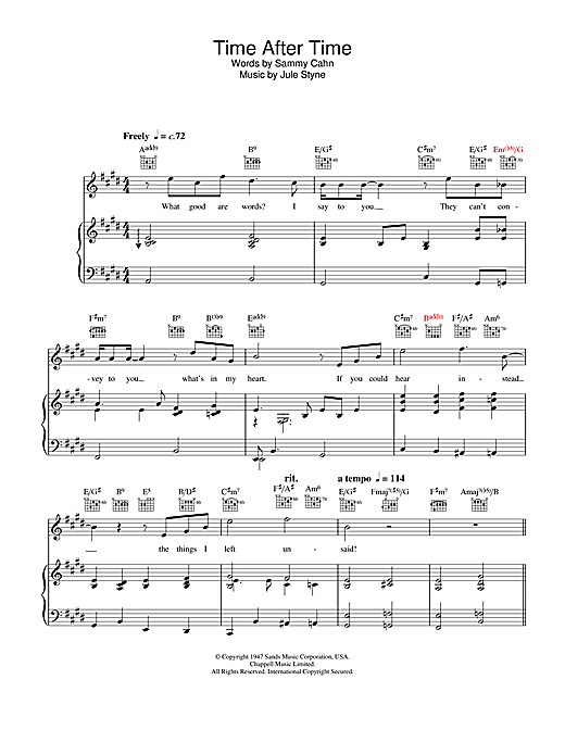 Preview Rod Stewart Time After Time Pop sheet music, notes and chords for Piano, Vocal & Guitar, SKU: 26818 sheet music, piano notes, chords, guitar tabs, score, transpose, transcribe, how to play, guide, download, learn, tutorial, progression, song, artist, awards, billboard, mtv, vh1, tour, single, album, release