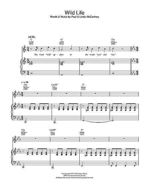Preview Paul McCartney & Wings Wild Life Rock sheet music, notes and chords for Piano, Vocal & Guitar, SKU: 26946 sheet music, piano notes, chords, guitar tabs, score, transpose, transcribe, how to play, guide, download, learn, tutorial, progression, song, artist, awards, billboard, mtv, vh1, tour, single, album, release