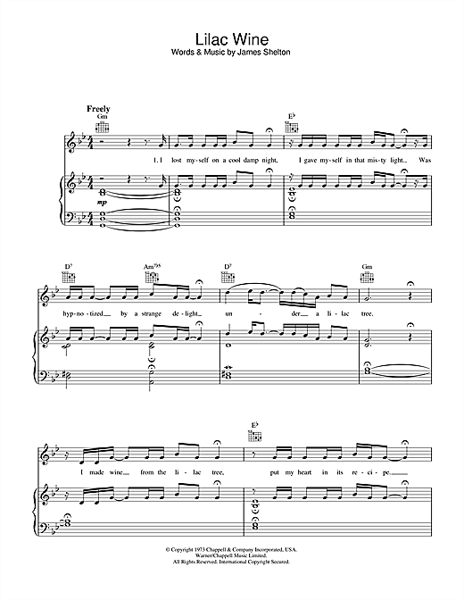 Preview Jeff Buckley Lilac Wine Rock sheet music, notes and chords for Piano, Vocal & Guitar (Right-Hand Melody), SKU: 26952 sheet music, piano notes, chords, guitar tabs, score, transpose, transcribe, how to play, guide, download, learn, tutorial, progression, song, artist, awards, billboard, mtv, vh1, tour, single, album, release