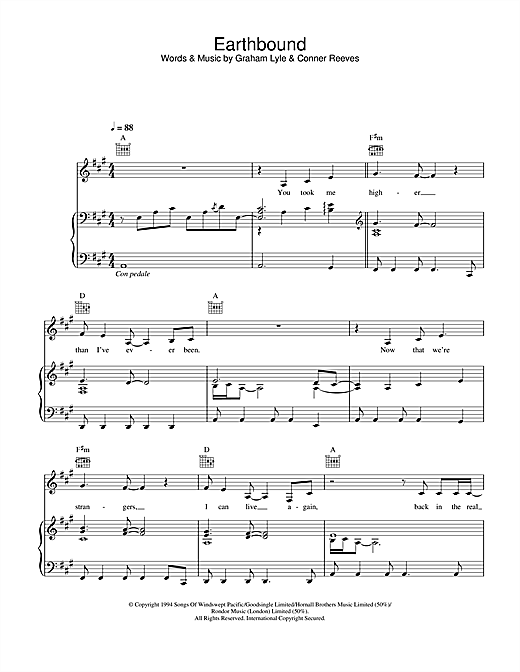 Preview Graham Lyle Earthbound Pop sheet music, notes and chords for Piano, Vocal & Guitar, SKU: 26956 sheet music, piano notes, chords, guitar tabs, score, transpose, transcribe, how to play, guide, download, learn, tutorial, progression, song, artist, awards, billboard, mtv, vh1, tour, single, album, release