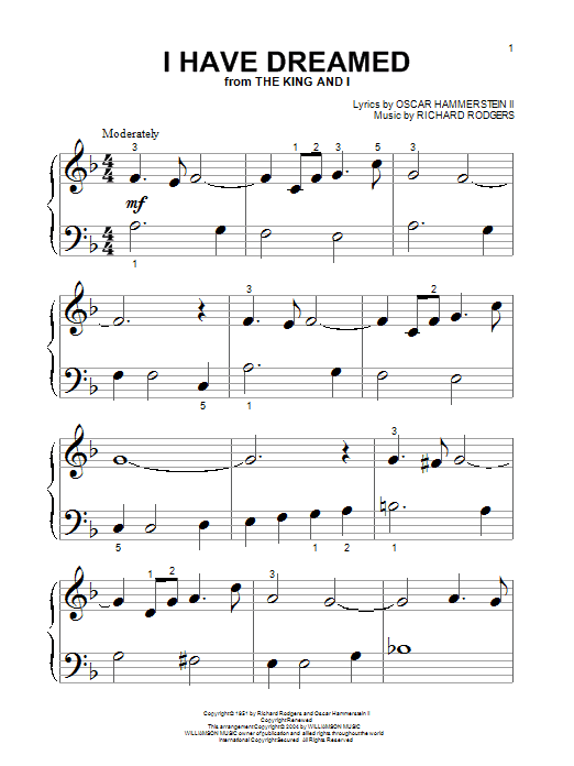 Preview Rodgers & Hammerstein I Have Dreamed Broadway sheet music, notes and chords for Piano (Big Notes), SKU: 27009 sheet music, piano notes, chords, guitar tabs, score, transpose, transcribe, how to play, guide, download, learn, tutorial, progression, song, artist, awards, billboard, mtv, vh1, tour, single, album, release