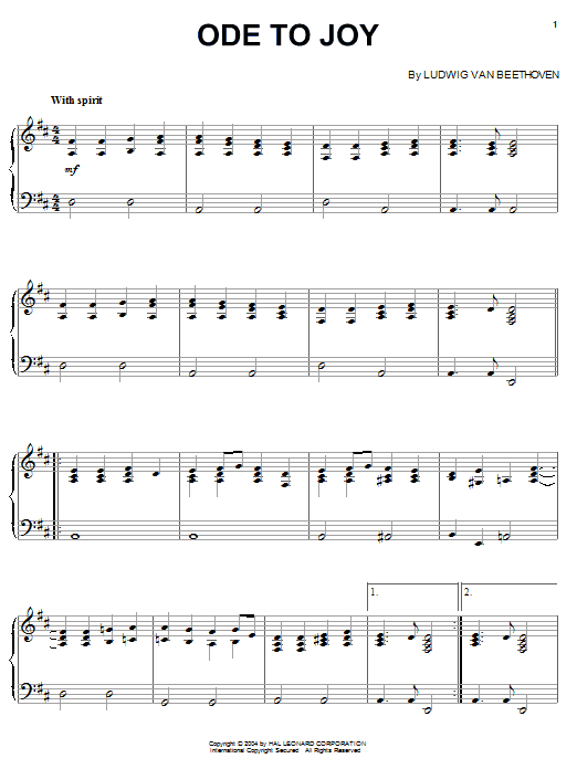 Preview Ludwig van Beethoven Ode To Joy Weddings sheet music, notes and chords for Piano, SKU: 27019 sheet music, piano notes, chords, guitar tabs, score, transpose, transcribe, how to play, guide, download, learn, tutorial, progression, song, artist, awards, billboard, mtv, vh1, tour, single, album, release