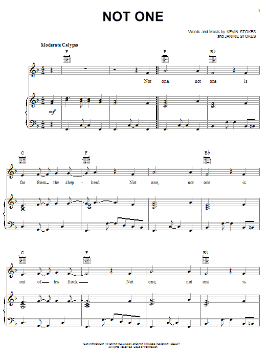 Preview Kevin Stokes Not One Children sheet music, notes and chords for Piano, Vocal & Guitar (Right-Hand Melody), SKU: 27056 sheet music, piano notes, chords, guitar tabs, score, transpose, transcribe, how to play, guide, download, learn, tutorial, progression, song, artist, awards, billboard, mtv, vh1, tour, single, album, release