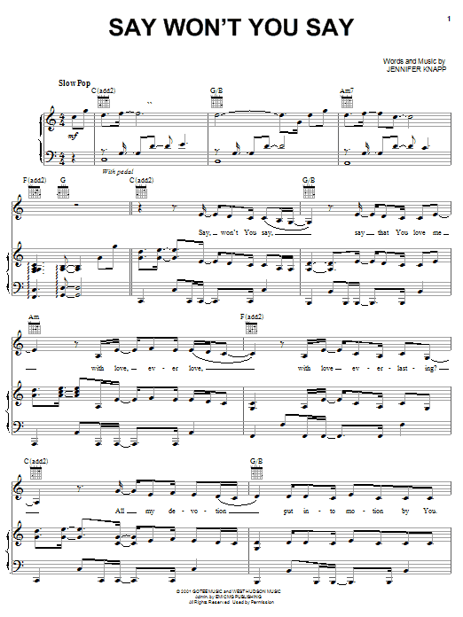 Preview Jennifer Knapp Say Won't You Say Rock sheet music, notes and chords for Piano, Vocal & Guitar (Right-Hand Melody), SKU: 27076 sheet music, piano notes, chords, guitar tabs, score, transpose, transcribe, how to play, guide, download, learn, tutorial, progression, song, artist, awards, billboard, mtv, vh1, tour, single, album, release
