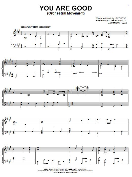 Preview Jeff Deyo You Are Good 1 Rock sheet music, notes and chords for Piano, Vocal & Guitar (Right-Hand Melody), SKU: 27082 sheet music, piano notes, chords, guitar tabs, score, transpose, transcribe, how to play, guide, download, learn, tutorial, progression, song, artist, awards, billboard, mtv, vh1, tour, single, album, release