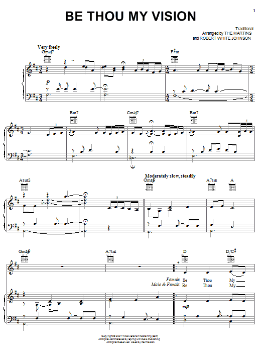 Preview The Martins Be Thou My Vision World sheet music, notes and chords for Piano, Vocal & Guitar (Right-Hand Melody), SKU: 27093 sheet music, piano notes, chords, guitar tabs, score, transpose, transcribe, how to play, guide, download, learn, tutorial, progression, song, artist, awards, billboard, mtv, vh1, tour, single, album, release
