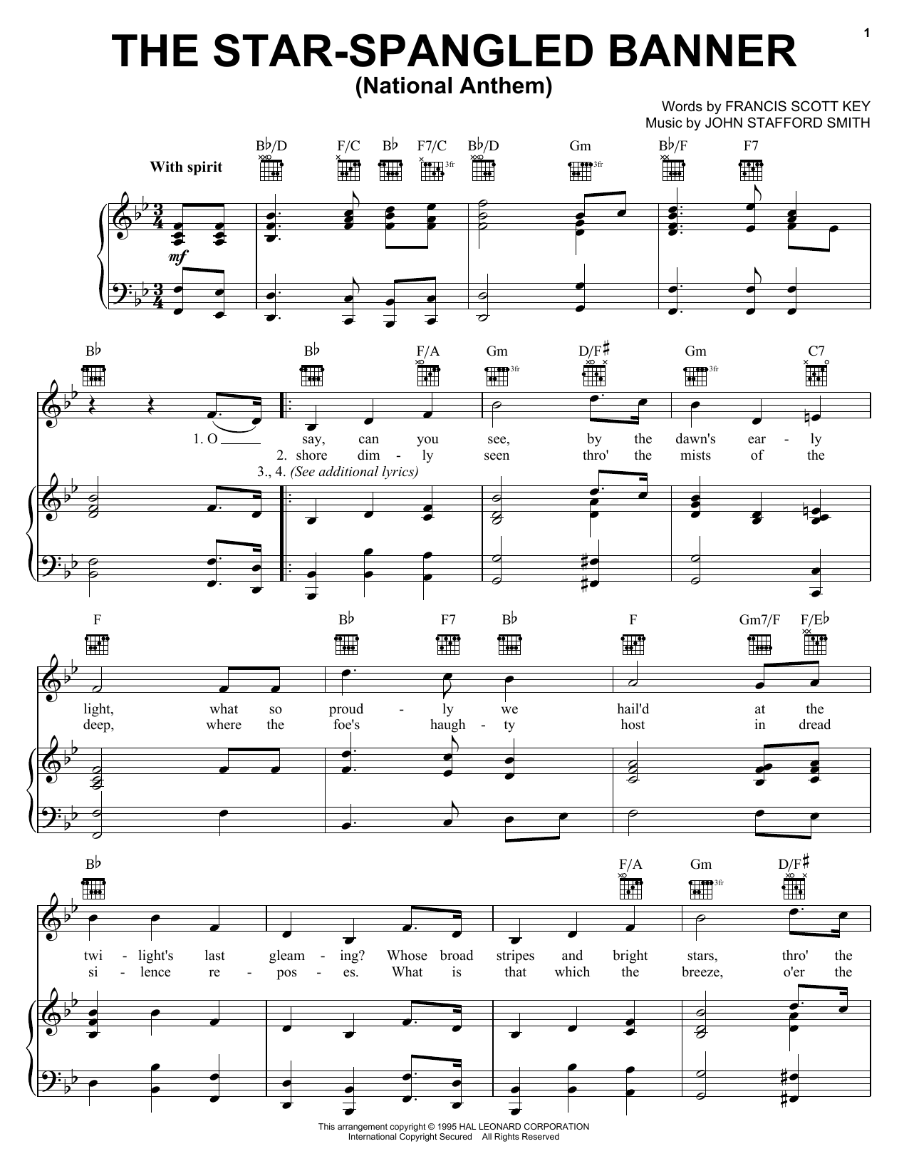 Preview John Stafford Smith The Star Spangled Banner Pop sheet music, notes and chords for Piano, Vocal & Guitar (Right-Hand Melody), SKU: 27133 sheet music, piano notes, chords, guitar tabs, score, transpose, transcribe, how to play, guide, download, learn, tutorial, progression, song, artist, awards, billboard, mtv, vh1, tour, single, album, release