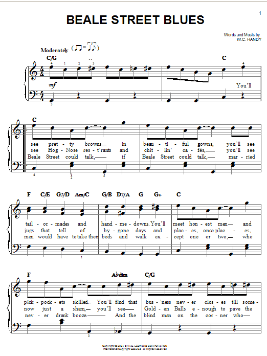 Preview Duke Ellington Beale Street Blues Jazz sheet music, notes and chords for Easy Piano, SKU: 27160 sheet music, piano notes, chords, guitar tabs, score, transpose, transcribe, how to play, guide, download, learn, tutorial, progression, song, artist, awards, billboard, mtv, vh1, tour, single, album, release