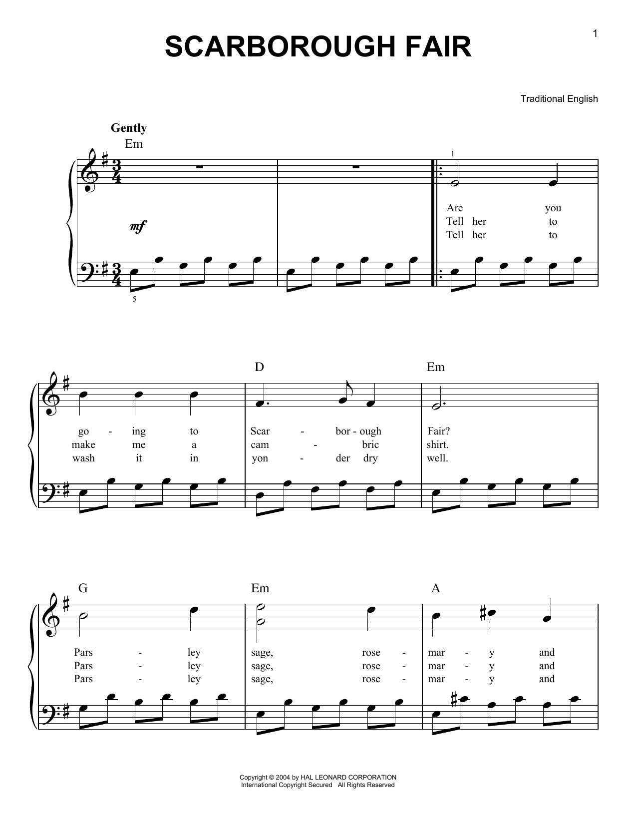 Preview Traditional English Ballad Scarborough Fair Classical sheet music, notes and chords for Easy Piano, SKU: 27211 sheet music, piano notes, chords, guitar tabs, score, transpose, transcribe, how to play, guide, download, learn, tutorial, progression, song, artist, awards, billboard, mtv, vh1, tour, single, album, release