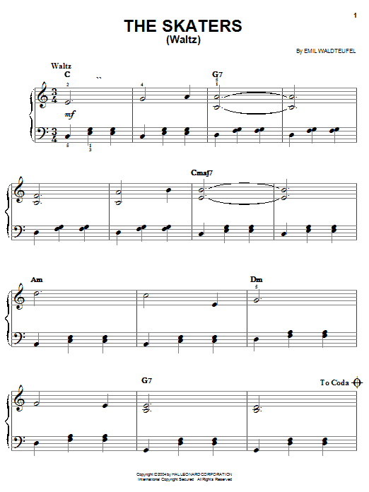 Preview Emile Waldteufel The Skaters Waltz Jazz sheet music, notes and chords for Easy Piano, SKU: 27213 sheet music, piano notes, chords, guitar tabs, score, transpose, transcribe, how to play, guide, download, learn, tutorial, progression, song, artist, awards, billboard, mtv, vh1, tour, single, album, release