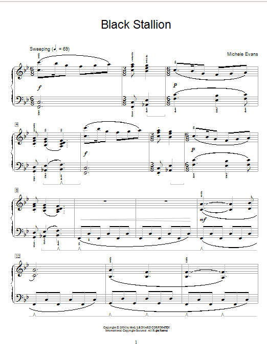 Preview Michele Evans Black Stallion Classical sheet music, notes and chords for Educational Piano, SKU: 27238 sheet music, piano notes, chords, guitar tabs, score, transpose, transcribe, how to play, guide, download, learn, tutorial, progression, song, artist, awards, billboard, mtv, vh1, tour, single, album, release