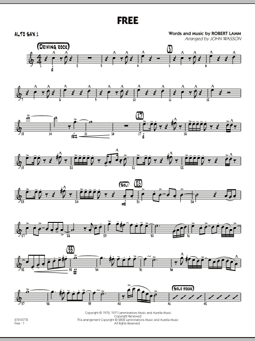 Preview John Wasson Free - Alto Sax 1 Pop sheet music, notes and chords for Jazz Ensemble, SKU: 285361 sheet music, piano notes, chords, guitar tabs, score, transpose, transcribe, how to play, guide, download, learn, tutorial, progression, song, artist, awards, billboard, mtv, vh1, tour, single, album, release