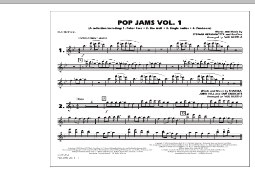 Preview Paul Murtha Pop Jams: Vol. 1 - Flute/Piccolo Pop sheet music, notes and chords for Marching Band, SKU: 288664 sheet music, piano notes, chords, guitar tabs, score, transpose, transcribe, how to play, guide, download, learn, tutorial, progression, song, artist, awards, billboard, mtv, vh1, tour, single, album, release