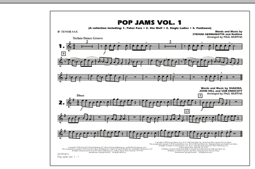 Preview Paul Murtha Pop Jams: Vol. 1 - Bb Tenor Sax Pop sheet music, notes and chords for Marching Band, SKU: 288667 sheet music, piano notes, chords, guitar tabs, score, transpose, transcribe, how to play, guide, download, learn, tutorial, progression, song, artist, awards, billboard, mtv, vh1, tour, single, album, release