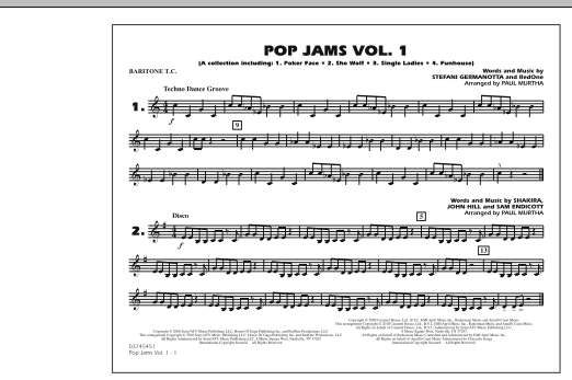 Preview Paul Murtha Pop Jams: Vol. 1 - Baritone T.C. Pop sheet music, notes and chords for Marching Band, SKU: 288675 sheet music, piano notes, chords, guitar tabs, score, transpose, transcribe, how to play, guide, download, learn, tutorial, progression, song, artist, awards, billboard, mtv, vh1, tour, single, album, release