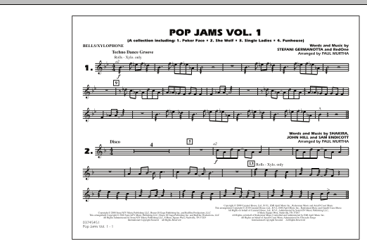 Preview Paul Murtha Pop Jams: Vol. 1 - Bells/Xylophone Pop sheet music, notes and chords for Marching Band, SKU: 288678 sheet music, piano notes, chords, guitar tabs, score, transpose, transcribe, how to play, guide, download, learn, tutorial, progression, song, artist, awards, billboard, mtv, vh1, tour, single, album, release