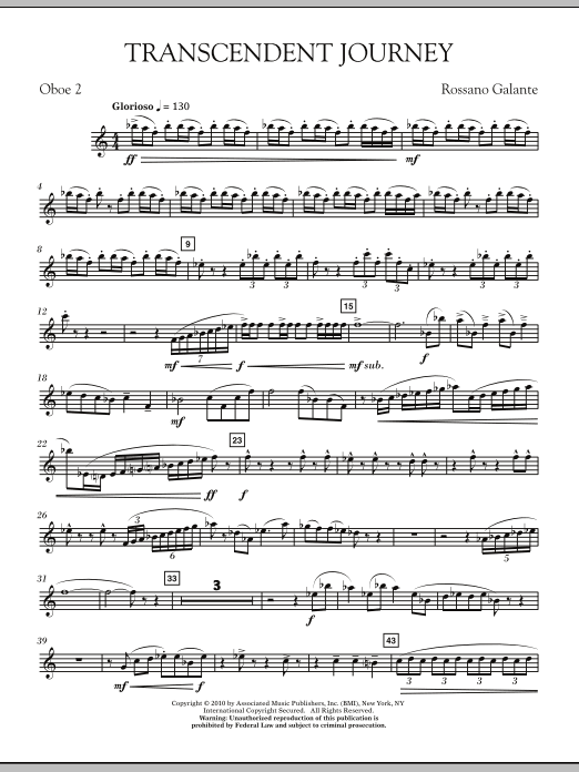 Preview Rossano Galante Transcendent Journey - 2nd Oboe Classical sheet music, notes and chords for Concert Band, SKU: 293322 sheet music, piano notes, chords, guitar tabs, score, transpose, transcribe, how to play, guide, download, learn, tutorial, progression, song, artist, awards, billboard, mtv, vh1, tour, single, album, release