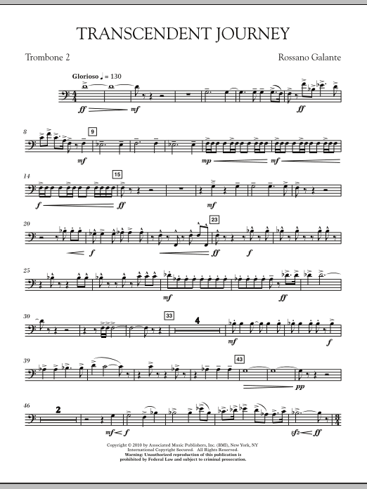 Preview Rossano Galante Transcendent Journey - Trombone 2 Classical sheet music, notes and chords for Concert Band, SKU: 293344 sheet music, piano notes, chords, guitar tabs, score, transpose, transcribe, how to play, guide, download, learn, tutorial, progression, song, artist, awards, billboard, mtv, vh1, tour, single, album, release