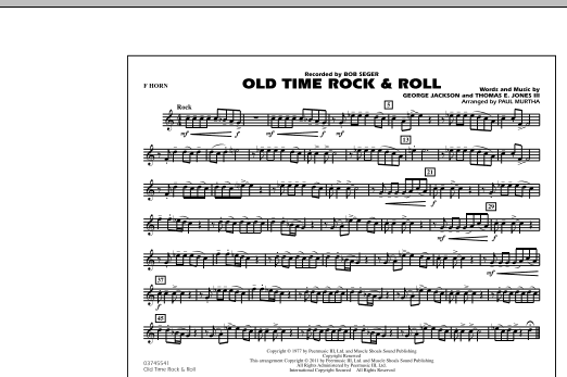 Preview Paul Murtha Old Time Rock & Roll - F Horn Film/TV sheet music, notes and chords for Marching Band, SKU: 298281 sheet music, piano notes, chords, guitar tabs, score, transpose, transcribe, how to play, guide, download, learn, tutorial, progression, song, artist, awards, billboard, mtv, vh1, tour, single, album, release