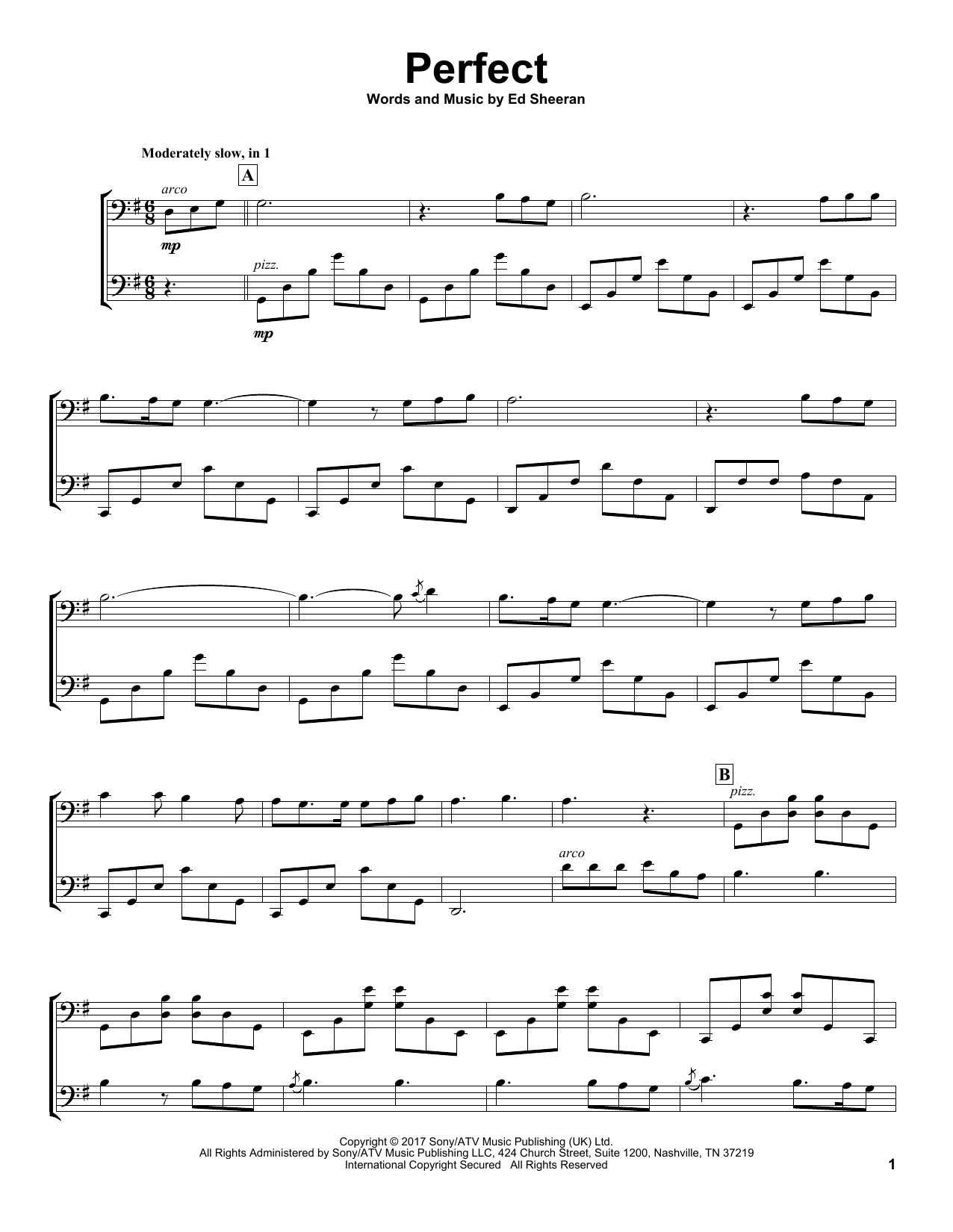 2Cellos Perfect Sheet Music PDF Notes Chords Pop Score Cello Duet 