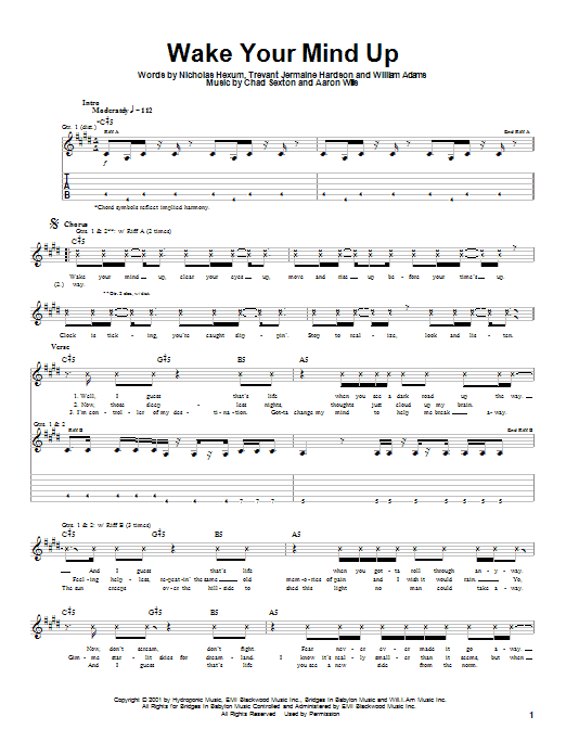 311 Wake Your Mind Up sheet music notes and chords. Download Printable PDF.