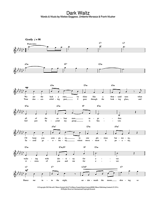 Preview Hayley Westenra Dark Waltz Classical sheet music, notes and chords for Melody Line, Lyrics & Chords, SKU: 31591 sheet music, piano notes, chords, guitar tabs, score, transpose, transcribe, how to play, guide, download, learn, tutorial, progression, song, artist, awards, billboard, mtv, vh1, tour, single, album, release