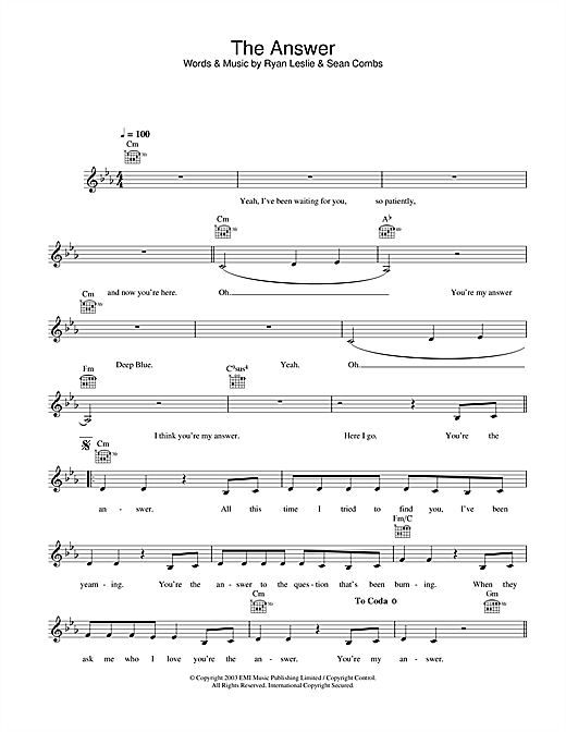 Preview Britney Spears The Answer Pop sheet music, notes and chords for Melody Line, Lyrics & Chords, SKU: 31620 sheet music, piano notes, chords, guitar tabs, score, transpose, transcribe, how to play, guide, download, learn, tutorial, progression, song, artist, awards, billboard, mtv, vh1, tour, single, album, release