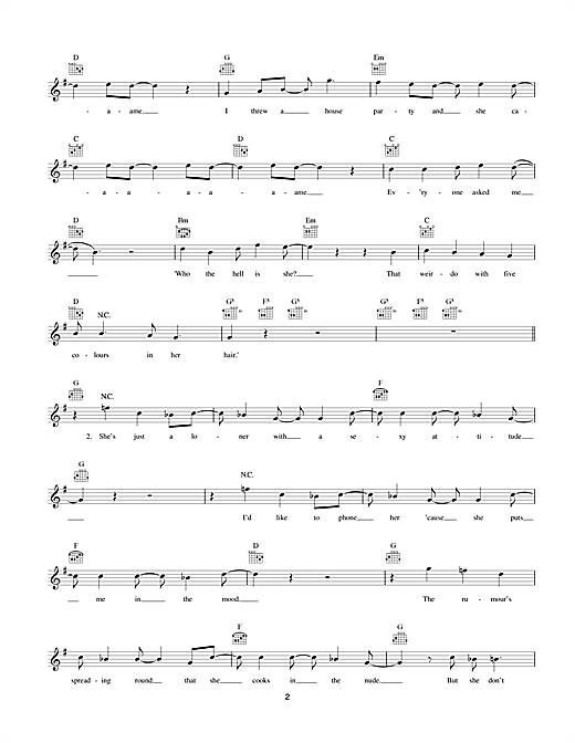 Preview McFly Five Colours In Her Hair Pop sheet music, notes and chords for Melody Line, Lyrics & Chords, SKU: 31674 sheet music, piano notes, chords, guitar tabs, score, transpose, transcribe, how to play, guide, download, learn, tutorial, progression, song, artist, awards, billboard, mtv, vh1, tour, single, album, release