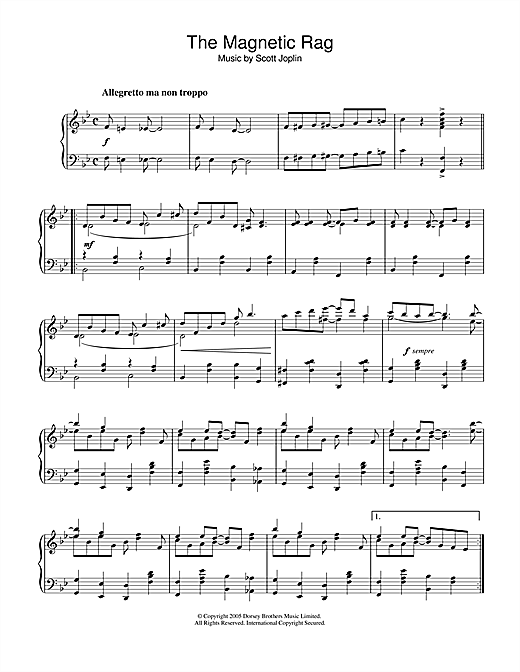 Preview Scott Joplin Magnetic Rag Ragtime sheet music, notes and chords for Piano, SKU: 31824 sheet music, piano notes, chords, guitar tabs, score, transpose, transcribe, how to play, guide, download, learn, tutorial, progression, song, artist, awards, billboard, mtv, vh1, tour, single, album, release