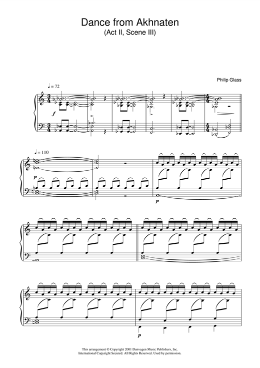 Preview Philip Glass Dance from Akhnaten, Act 2 Scene 3 Classical sheet music, notes and chords for Piano, SKU: 31832 sheet music, piano notes, chords, guitar tabs, score, transpose, transcribe, how to play, guide, download, learn, tutorial, progression, song, artist, awards, billboard, mtv, vh1, tour, single, album, release