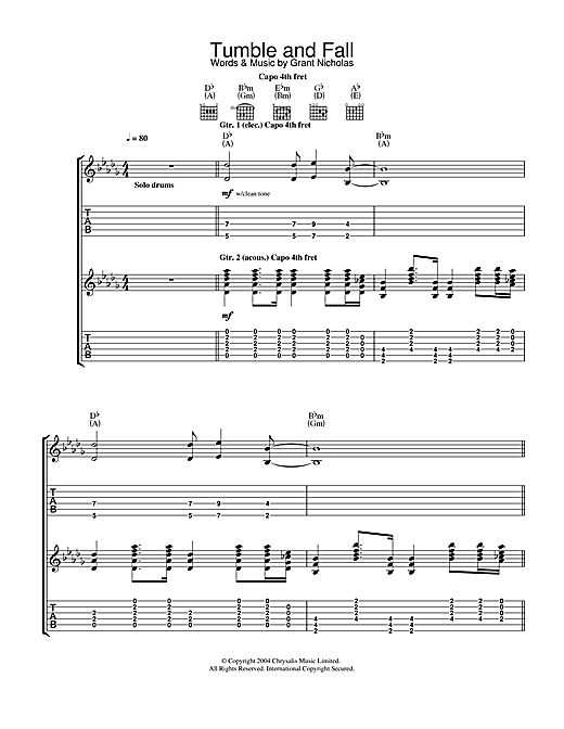 Preview Feeder Tumble And Fall Rock sheet music, notes and chords for Guitar Tab, SKU: 31860 sheet music, piano notes, chords, guitar tabs, score, transpose, transcribe, how to play, guide, download, learn, tutorial, progression, song, artist, awards, billboard, mtv, vh1, tour, single, album, release