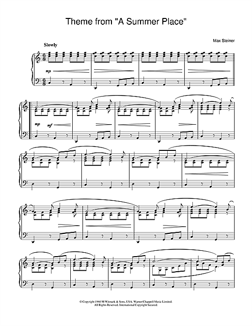 Preview Max Steiner (Theme From) A Summer Place Classical sheet music, notes and chords for Piano, SKU: 31929 sheet music, piano notes, chords, guitar tabs, score, transpose, transcribe, how to play, guide, download, learn, tutorial, progression, song, artist, awards, billboard, mtv, vh1, tour, single, album, release
