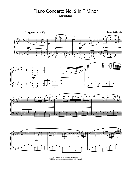 Preview Frederic Chopin Piano Concerto No.2 In F Minor Classical sheet music, notes and chords for Piano, SKU: 31930 sheet music, piano notes, chords, guitar tabs, score, transpose, transcribe, how to play, guide, download, learn, tutorial, progression, song, artist, awards, billboard, mtv, vh1, tour, single, album, release