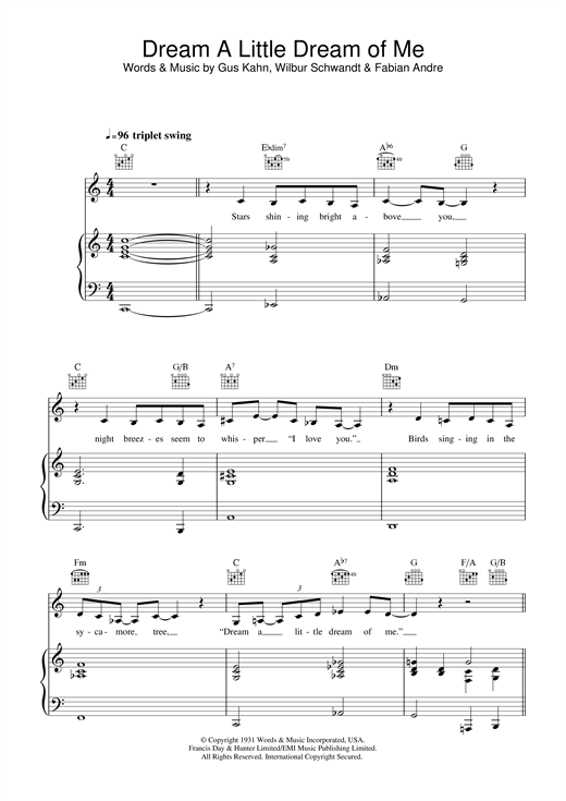 Preview The Beautiful South Dream A Little Dream Of Me Pop sheet music, notes and chords for Piano, Vocal & Guitar, SKU: 31936 sheet music, piano notes, chords, guitar tabs, score, transpose, transcribe, how to play, guide, download, learn, tutorial, progression, song, artist, awards, billboard, mtv, vh1, tour, single, album, release