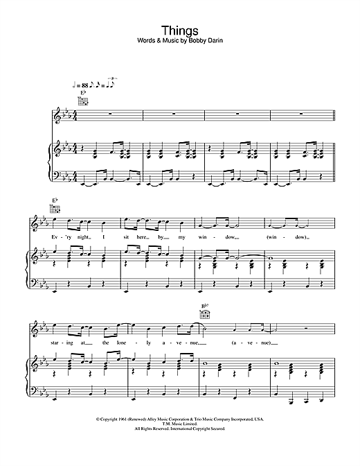 Preview Robbie Williams Things Swing sheet music, notes and chords for Piano, Vocal & Guitar (Right-Hand Melody), SKU: 31961 sheet music, piano notes, chords, guitar tabs, score, transpose, transcribe, how to play, guide, download, learn, tutorial, progression, song, artist, awards, billboard, mtv, vh1, tour, single, album, release
