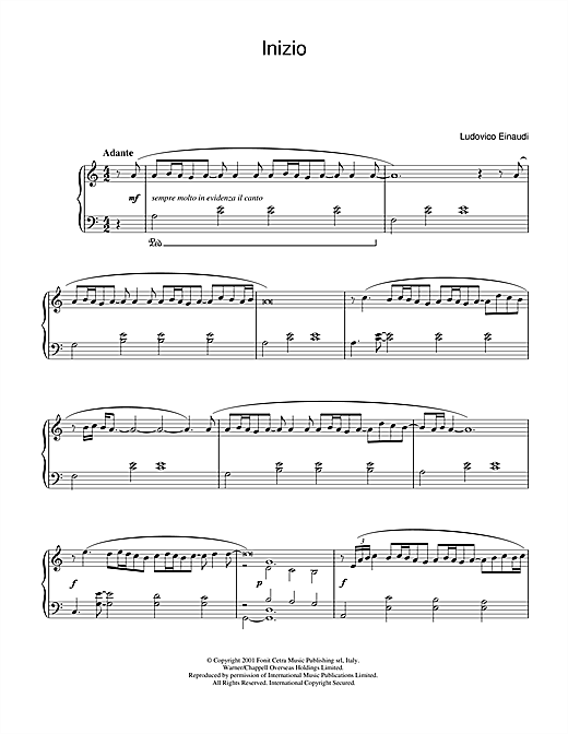 Preview Ludovico Einaudi Inizio Classical sheet music, notes and chords for Piano, SKU: 31977 sheet music, piano notes, chords, guitar tabs, score, transpose, transcribe, how to play, guide, download, learn, tutorial, progression, song, artist, awards, billboard, mtv, vh1, tour, single, album, release