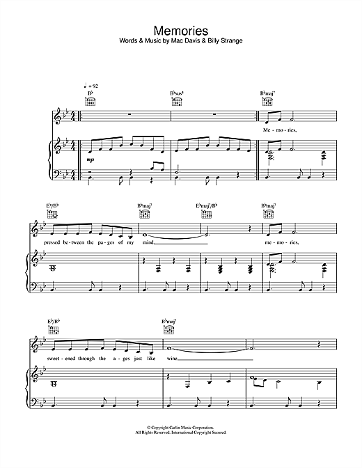 Preview Elvis Presley Memories Rock N Roll sheet music, notes and chords for Piano, Vocal & Guitar (Right-Hand Melody), SKU: 31983 sheet music, piano notes, chords, guitar tabs, score, transpose, transcribe, how to play, guide, download, learn, tutorial, progression, song, artist, awards, billboard, mtv, vh1, tour, single, album, release