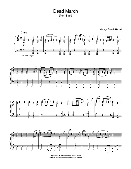 Preview George Frideric Handel Dead March (from Saul) Classical sheet music, notes and chords for Piano, SKU: 32048 sheet music, piano notes, chords, guitar tabs, score, transpose, transcribe, how to play, guide, download, learn, tutorial, progression, song, artist, awards, billboard, mtv, vh1, tour, single, album, release