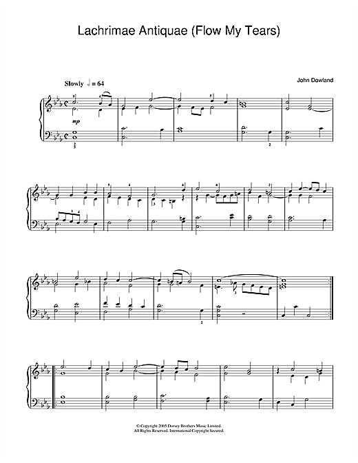 Preview John Dowland Lachrimae Antiquae (Flow My Tears) Classical sheet music, notes and chords for Piano, SKU: 32054 sheet music, piano notes, chords, guitar tabs, score, transpose, transcribe, how to play, guide, download, learn, tutorial, progression, song, artist, awards, billboard, mtv, vh1, tour, single, album, release