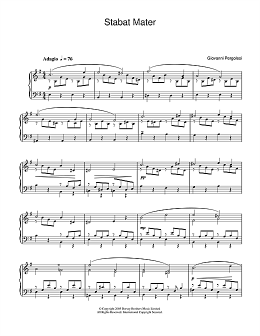 Preview Giovanni Pergolesi Stabat Mater Classical sheet music, notes and chords for Piano, SKU: 32062 sheet music, piano notes, chords, guitar tabs, score, transpose, transcribe, how to play, guide, download, learn, tutorial, progression, song, artist, awards, billboard, mtv, vh1, tour, single, album, release