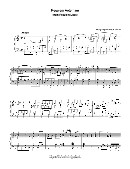Preview Wolfgang Amadeus Mozart Requiem Aeternam (from Requiem) Classical sheet music, notes and chords for Piano, SKU: 32064 sheet music, piano notes, chords, guitar tabs, score, transpose, transcribe, how to play, guide, download, learn, tutorial, progression, song, artist, awards, billboard, mtv, vh1, tour, single, album, release