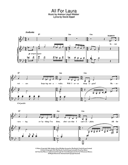 Preview Andrew Lloyd Webber All For Laura (from The Woman In White) Musicals sheet music, notes and chords for Piano, Vocal & Guitar, SKU: 32075 sheet music, piano notes, chords, guitar tabs, score, transpose, transcribe, how to play, guide, download, learn, tutorial, progression, song, artist, awards, billboard, mtv, vh1, tour, single, album, release