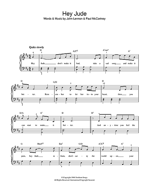 Preview The Beatles Hey Jude Pop sheet music, notes and chords for Beginner Piano, SKU: 32200 sheet music, piano notes, chords, guitar tabs, score, transpose, transcribe, how to play, guide, download, learn, tutorial, progression, song, artist, awards, billboard, mtv, vh1, tour, single, album, release